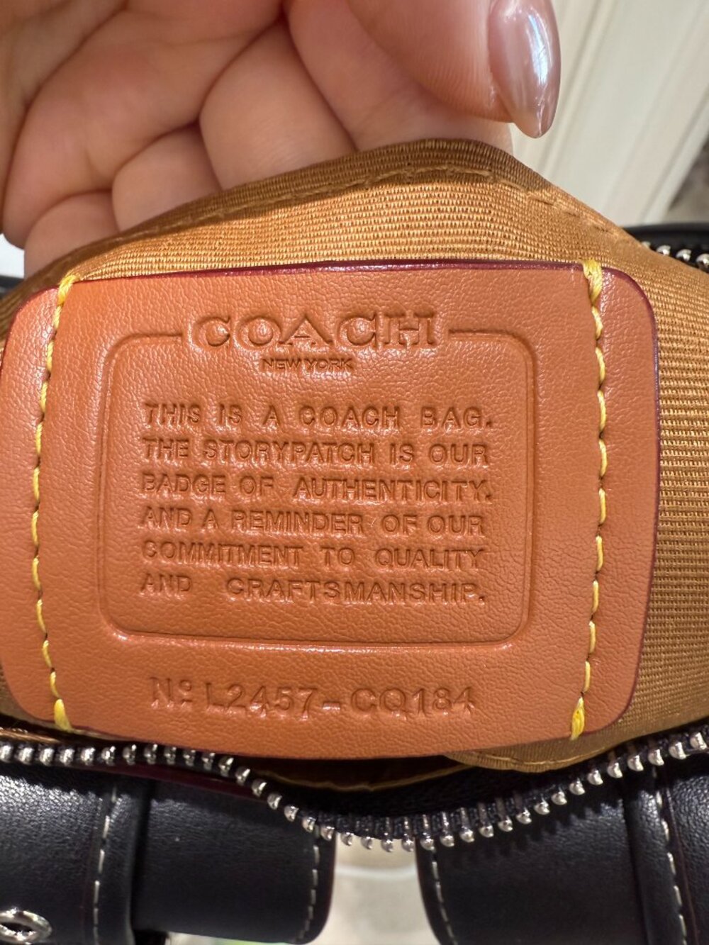 COACH CQ184 Ashton Baguette In Signature Denim Black Crossbody New - Picture 7 of 7